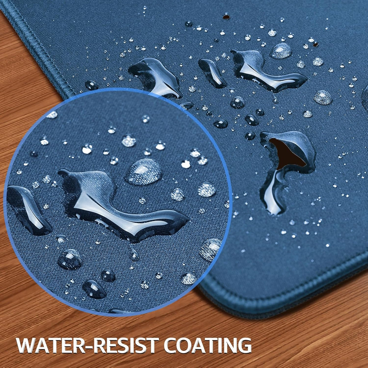 KTRIO Large Gaming Mouse Pad with Stitched Edges, Extended Mousepad with Superior Micro-Weave Cloth, Non-Slip Base, Water Resist Keyboard Pad for Gamer, Office & Home, 31.5x15.7in, Navy Blue