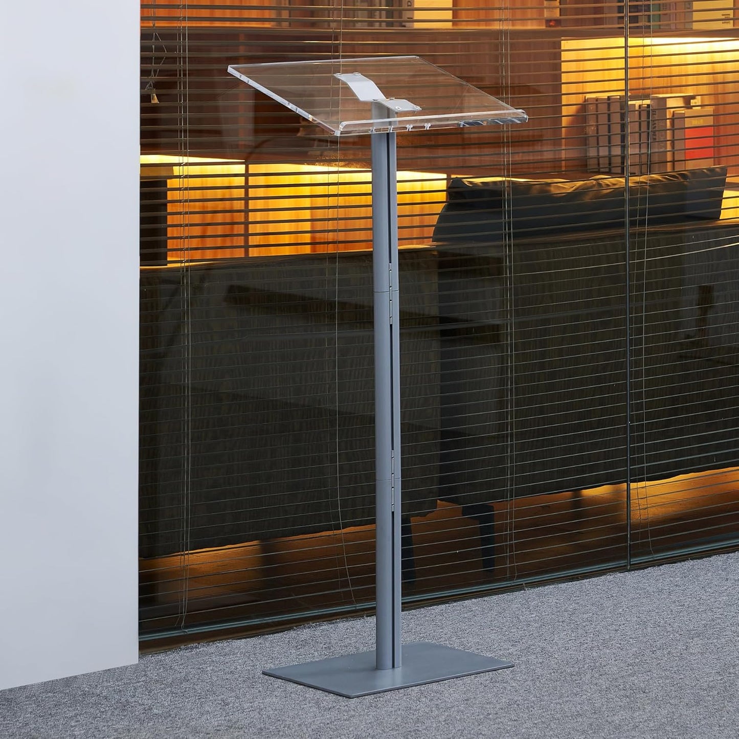 Acrylic Podium Stand Speaking Podium 17.7''x12.5''x43.6'' Pulpits for Churches Lecterns Design for Lecture Recital Speech Presentation Podium Stand for Restaurant Wedding Office Classroom