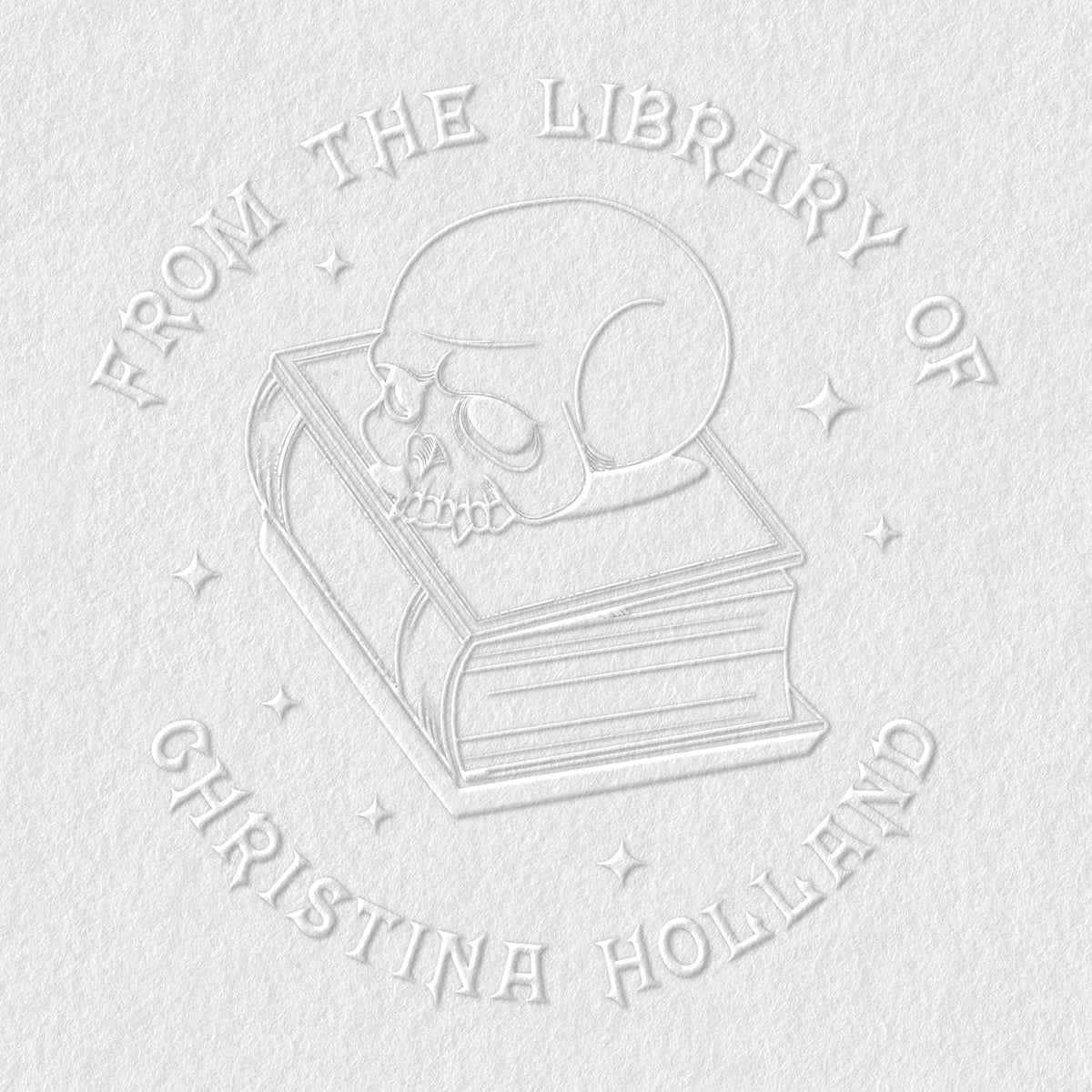 from The Library of Embossers & Stamps for Fantasy Book Readers | Custom Embosser | Custom Stamp | Ex Libris | Elevate Your Fantasy Collection of Stories and Novels (Design 15, Embosser)