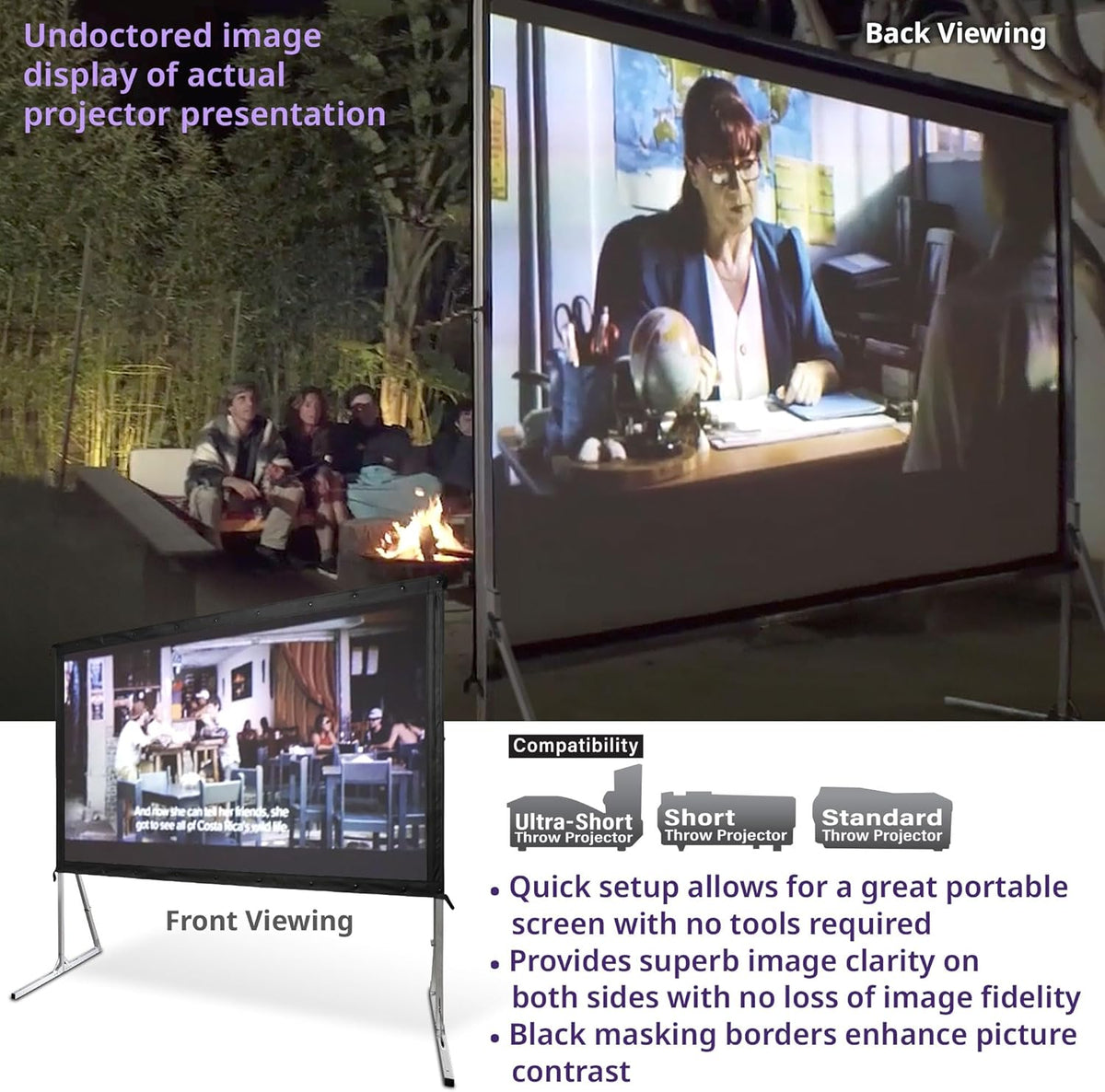 Elite Screens 100-inch Wraith Veil DUAL, 16:9, 0.8 Gain, 150° Viewing Angle, Front & Rear Projection Screen, Yardmaster 2 OMS100H2-Dual