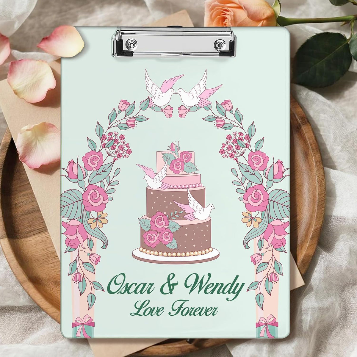 Custom Acrylic Wedding Clipboard with Name Photo Logo Personalized Clipboard for Kids Women Men Custom Back to School Gift for Teachers Nurses Classroom Office