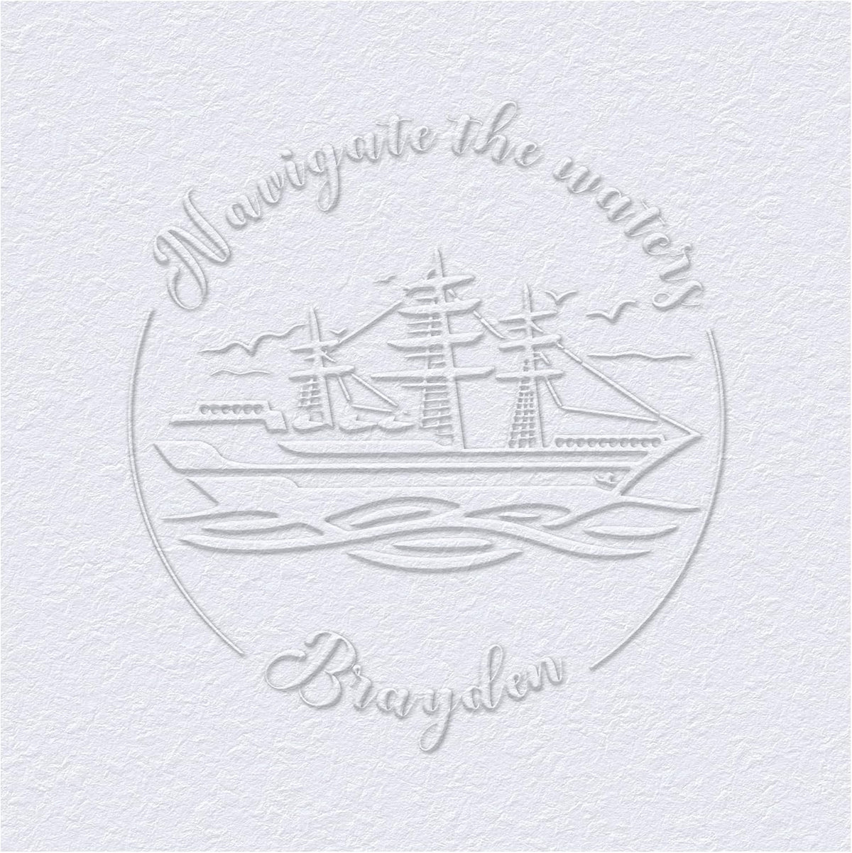 from The Library of Embossers & Stamps Nautical Theme Custom Color Self-Inking Stamp with Your Name & Design Ship Great for Personalizing Books
