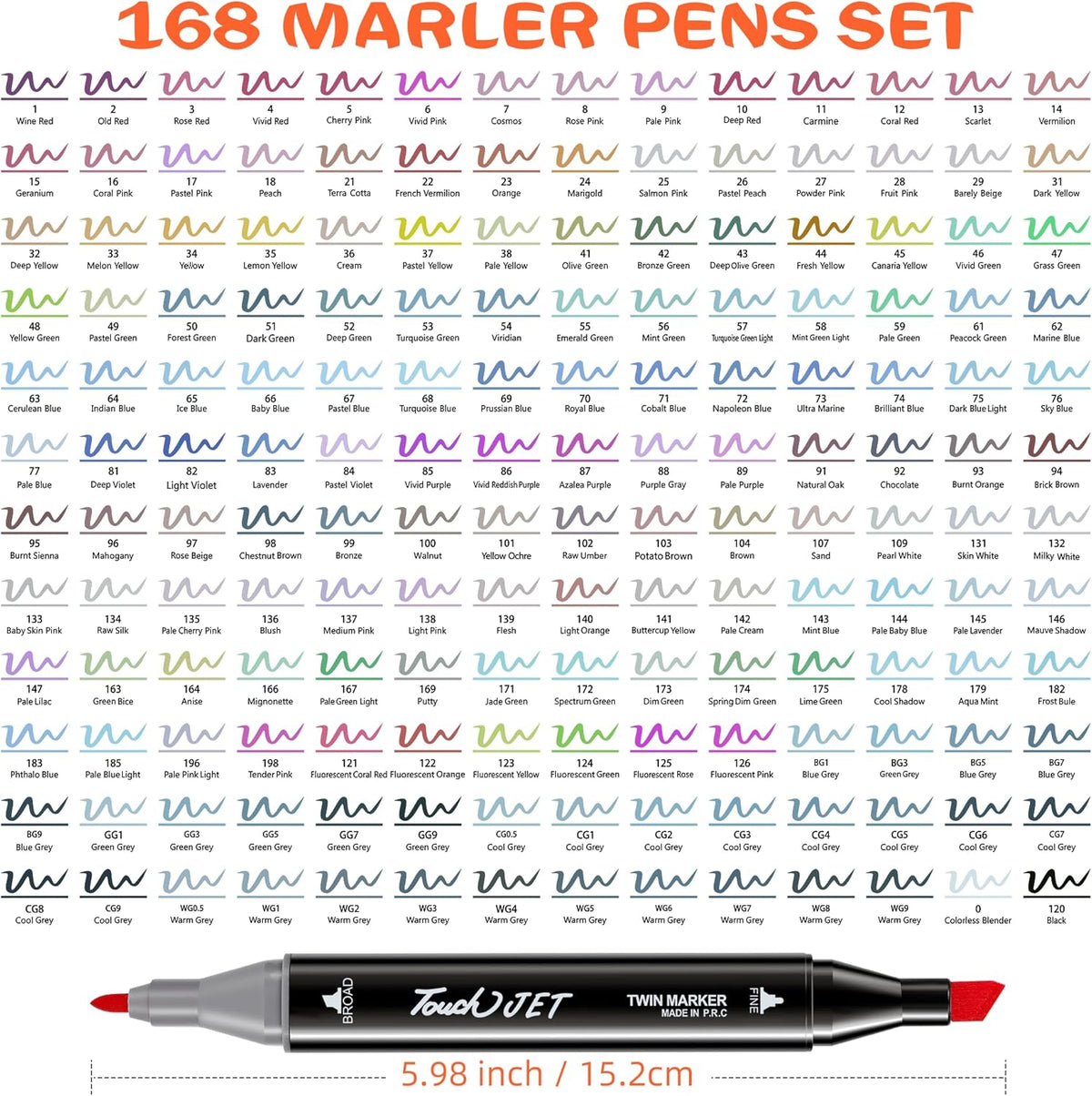 Alcohol Markers, 168 Colors Dual Tip Art Markers, Drawing, Coloring Marker for Kids Sketching Adult Coloring