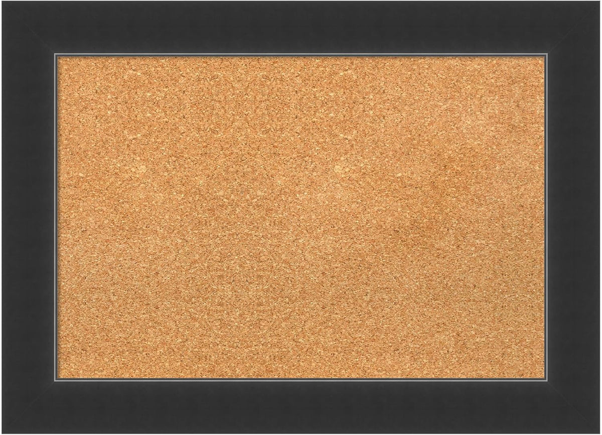 Amanti Art Natural Cork Board for Wall, 21x29 Vision Board with Black Wood Frame, Medium Corkboard Office Decor for Home Organization, Modern Corkboard Pinboard to Display Items for Home Organization