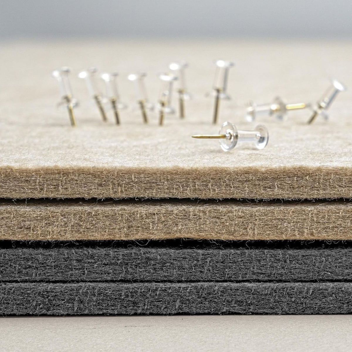 Large Bulletin Board - 48 x 36 Inches, Decorative Felt Pin Board for Wall - 4' x 3' Foldable Photo Display Board with Self-Adhesive Tape, Includes 20 Push Pins - Dark Gray