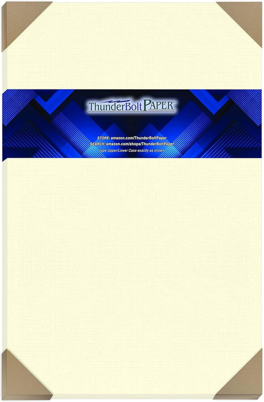 25 Natural Linen 80# Cover Paper Sheets - 11" X 17" (11X17 Inches) Tabloid|Ledger|Booklet Size - Card Weight - Fine Linen Textured Finish - Quality Cardstock
