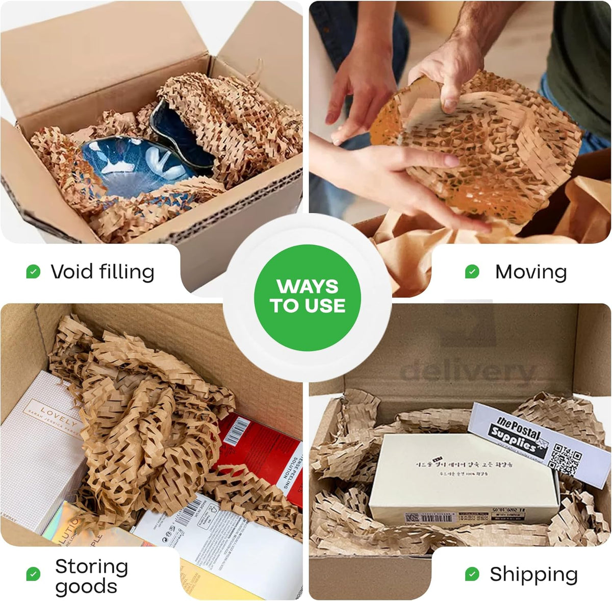 IDL Packaging HexaFil Honeycomb Packing Kraft Paper 15" x 840' in Self-Dispensed Box (Pallet of 60) - Patented Cushioning Box Filler for Void Filling, Moving, Shipping - Alternative to Bubble Plastic