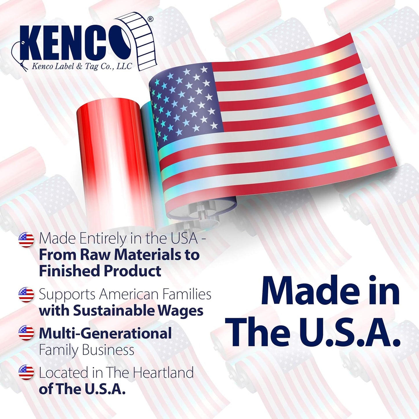 Kenco Color Coding 3 X 5 Rectangle Labels, Inventory Control Stickers 500 Labels Per Roll, Made in The USA (Light Blue)