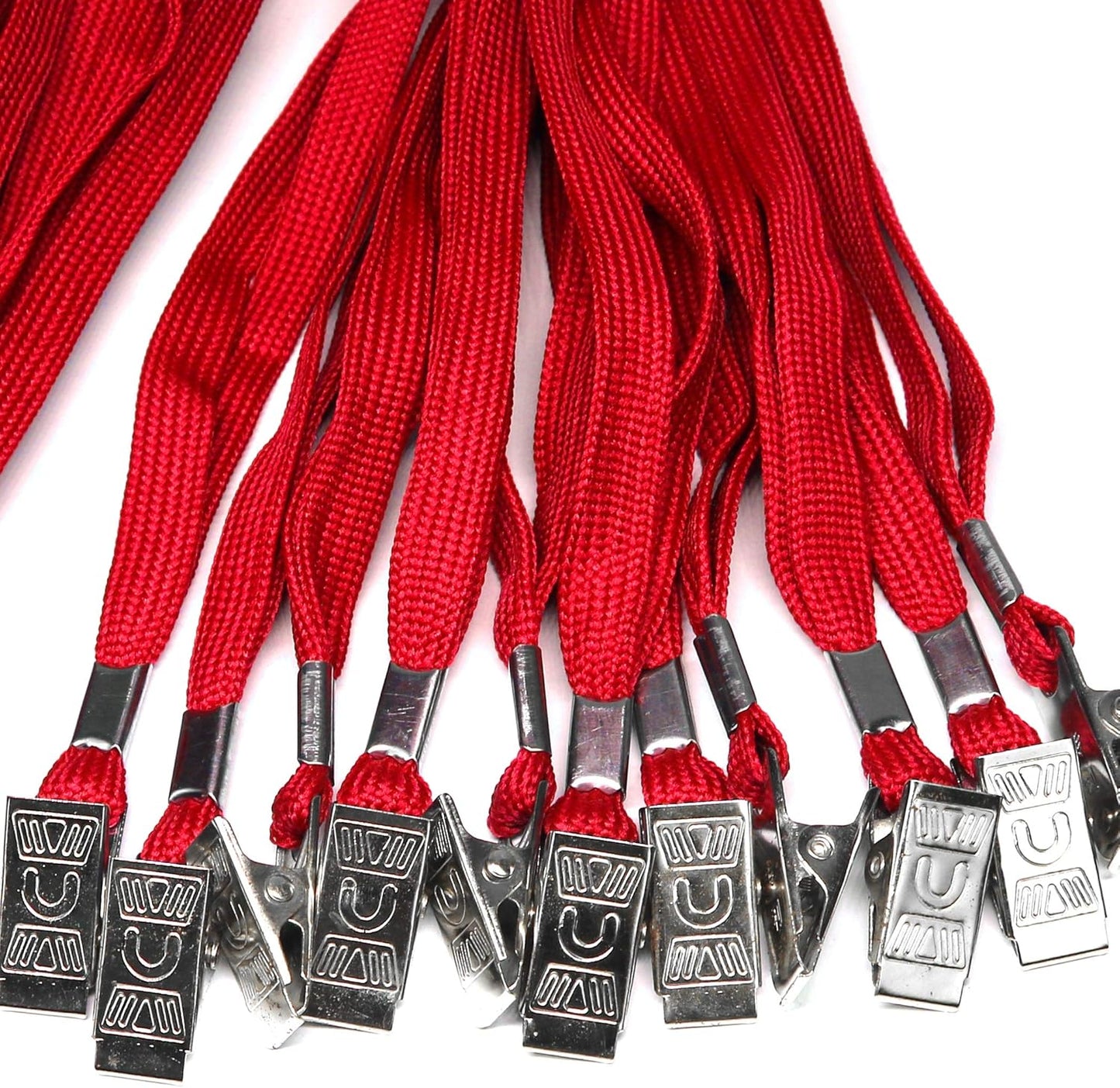 Ollain Badge Lanyards Neck Bulk Cruise Lanyards Lanyard with Clip for ID Card Name Tags Badge Holders (Red, 50 Pack)