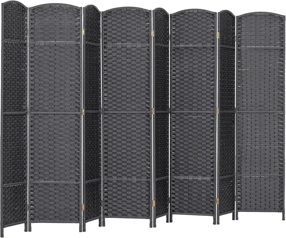 HOMCOM Room Divider, 8 Panel Folding Privacy Screen, 5.6' Tall Freestanding Partition for Home Office, Bedroom, Charcoal Gray
