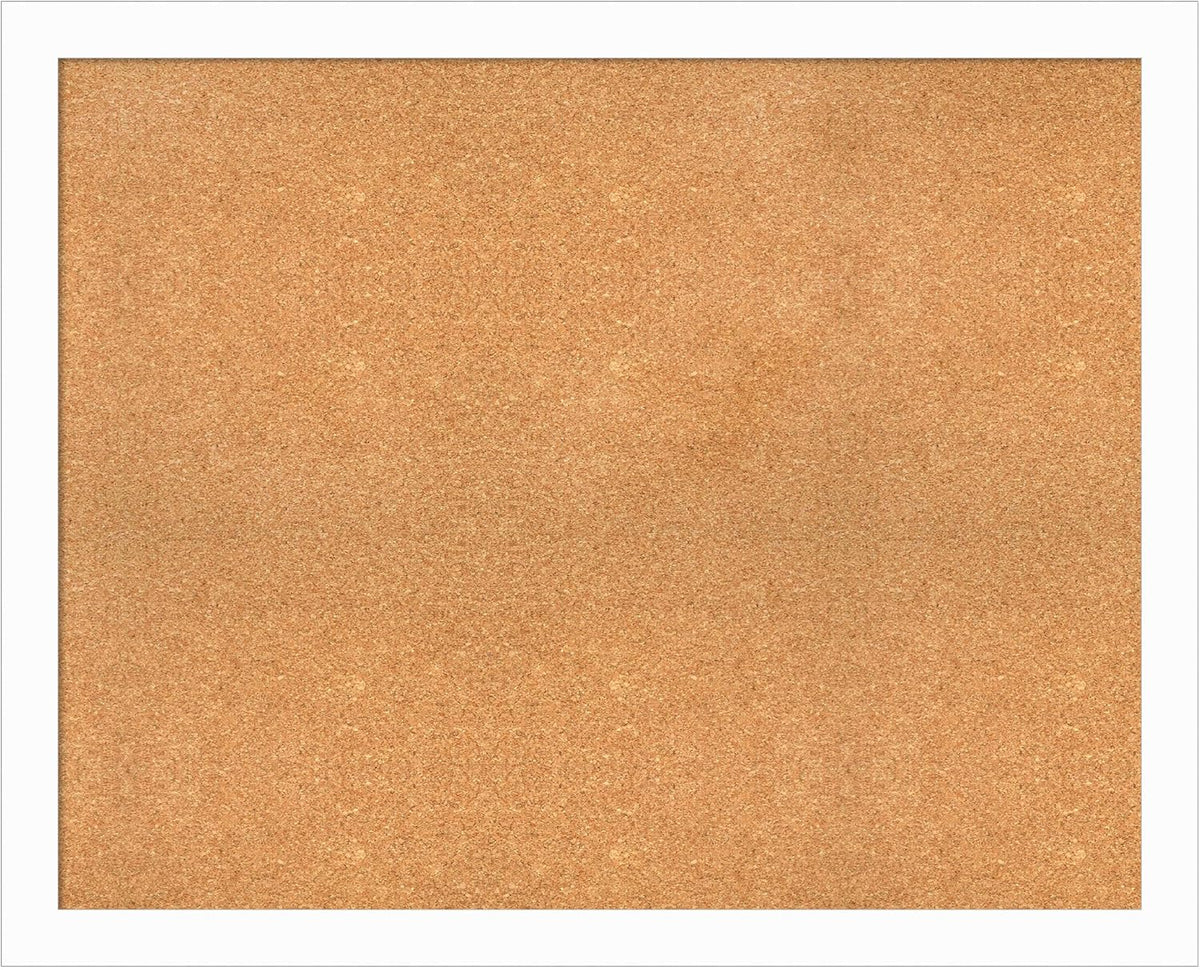 Amanti Art Natural Cork Board for Wall, 33x41 Vision Board with White Frame, X-Large Corkboard Office Decor for Home Organization, Casual Corkboard Pinboard to Display Items for Home Organization in