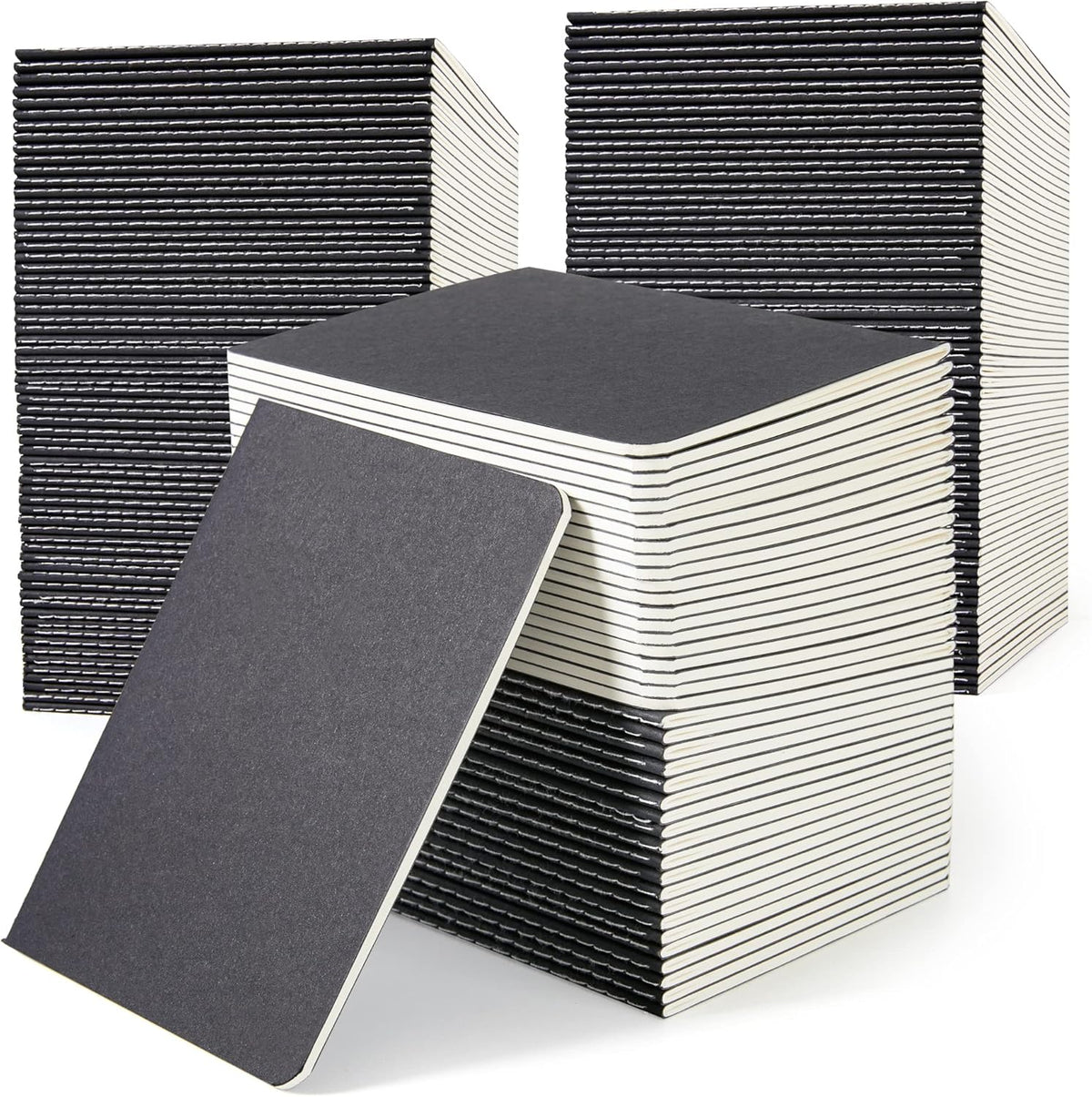 feela 170 Pack Blank Kraft Notebooks, Unlined Sketchbook Mini Cute Note Pad for Drawing Writing, Journal Bulk For Kids Students Office School Supplies, A6, 48 Pages, 4.25” X 5.5”, Black
