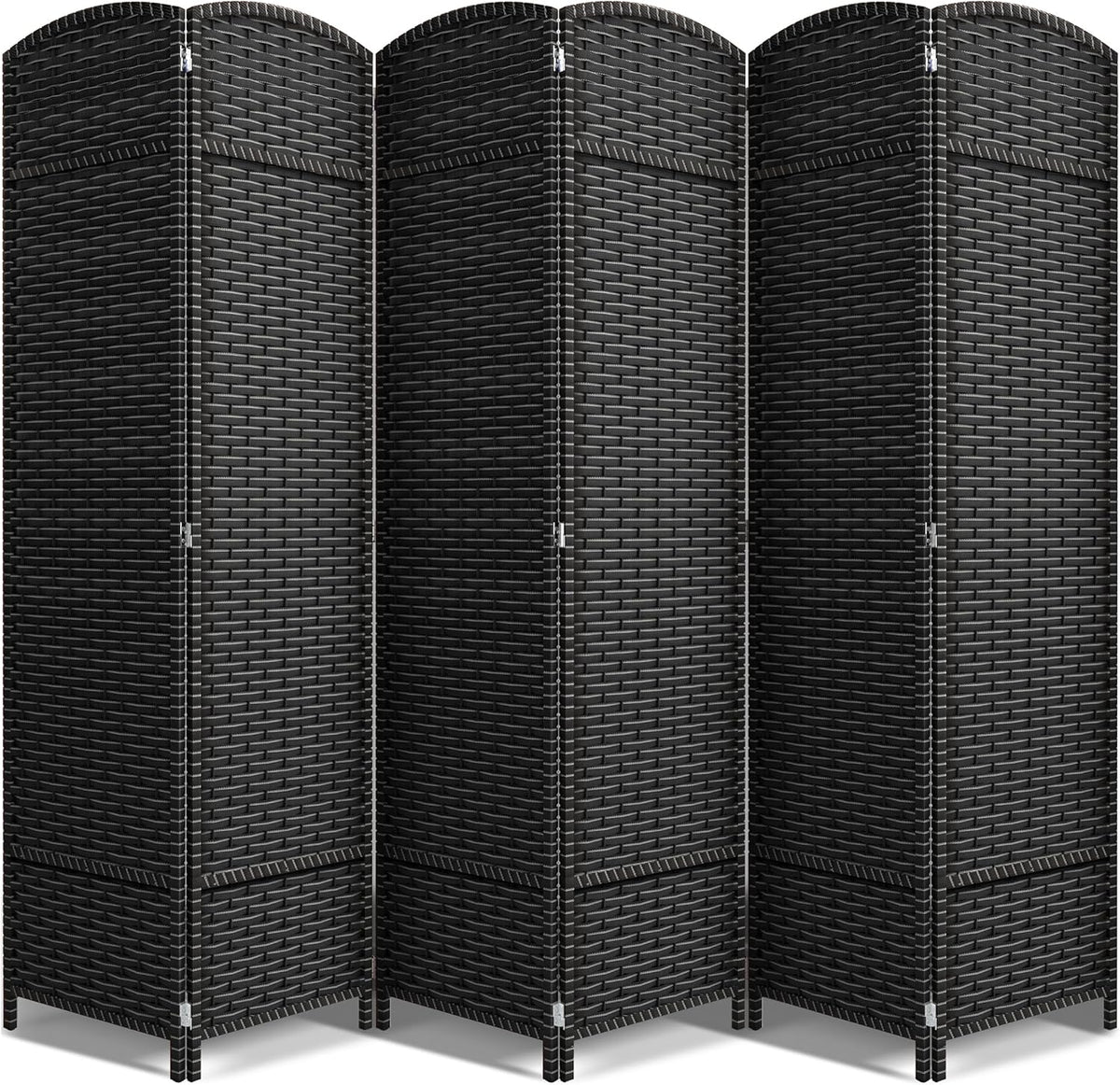 Sorbus 6 Panel Room Divider 6 ft. Tall - Privacy Screen, Extra Wide Double Hinged Panels, Mesh Hand-Woven Design, Partition Room Dividers and Folding Privacy Screens, Wall Divider for Room Separation