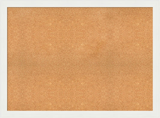 Amanti Art Natural Cork Board for Wall, 33x45 Vision Board with White Frame, Oversize Corkboard Office Decor for Home Organization, Casual Corkboard Pinboard to Display Items for Home Organization in