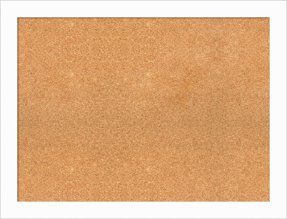 Amanti Art Natural Cork Board for Wall, 25x33 Vision Board with White Frame, Large Corkboard Office Decor for Home Organization, Casual Corkboard Pinboard to Display Items for Home Organization in