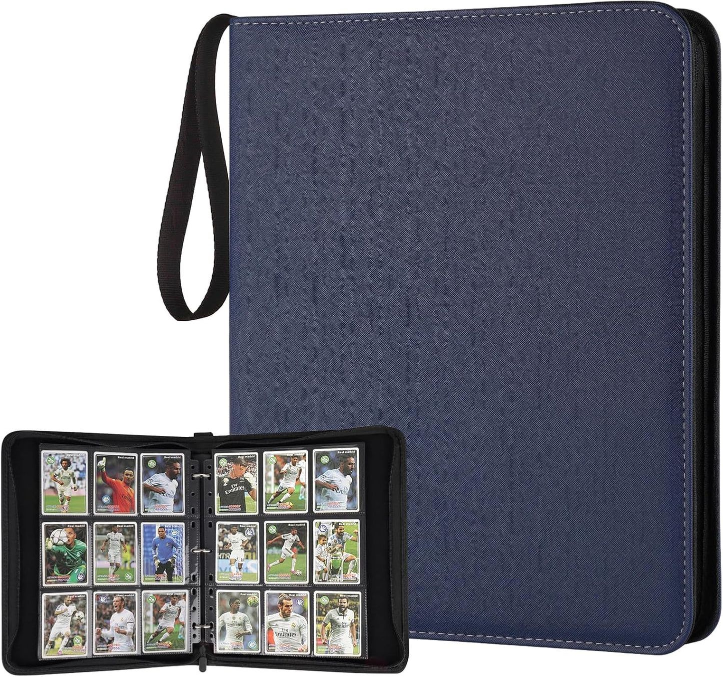 9 Pocket Card Binder, Premium Zip Trading Card Binder, 720 Double Sided Pocket PU Card Collection Binder, Collector Card Album, Card Folder for MTG, TCG, Sports Cards, Game Cards (DARK BLUE)