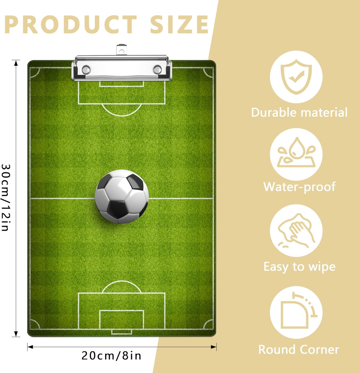 Soccer Coaching Plastic Clipboards,Decorative Plastic Acrylic Clipboard for Teacher Social Worker Students Office Supplies 8 * 12