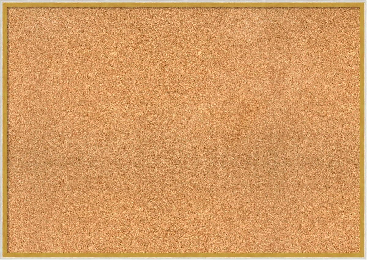 Amanti Art Natural Cork Board for Wall, 29x41 Vision Board with White Frame, X-Large Corkboard Office Decor for Home Organization, Modern Corkboard Pinboard to Display Items for Home Organization in