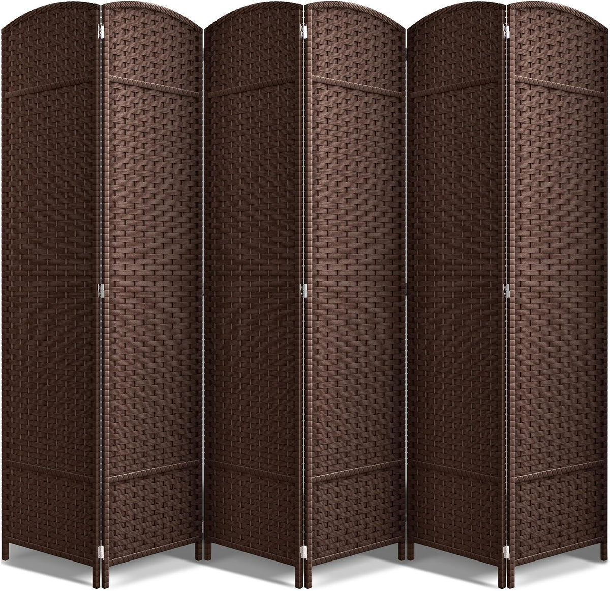 Sorbus 6 Panel Room Divider 6 ft. Tall - Privacy Screen, Extra Wide Double Hinged Panels, Mesh Hand-Woven Design, Partition Room Dividers and Folding Privacy Screens, Wall Divider for Room Separation