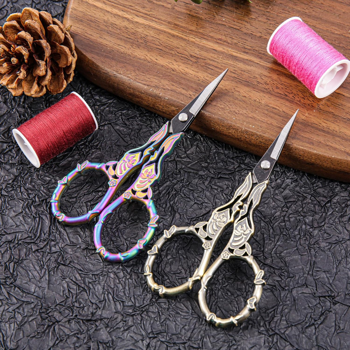 Small Craft Scissors with Cover, Comfortable Handles With Beautiful Butterfly Decos and Sharp Tips, Tools for Crochet, Embroidery,Sewing