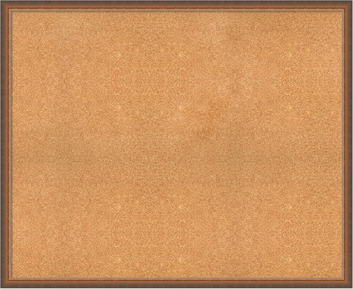 Amanti Art Natural Cork Board for Wall, 36x44 Vision Board with Bronze Frame, Oversize Corkboard Office Decor for Home Organization, Modern Corkboard Pinboard to Display Items for Home Organization