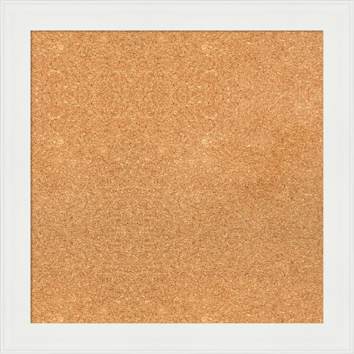 Amanti Art Natural Cork Board for Wall, 23x23 Vision Board with White Frame, Medium Corkboard Office Decor for Home Organization, Casual Corkboard Pinboard to Display Items for Home Organization in