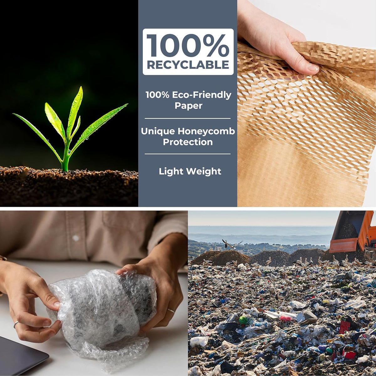 Honeycomb Packing Paper Wrap 15''x400', Substitute Alternative for Bubble Cushioning Wrap for Moving Shipping Packaging, Recyclable Moving Supplies with 36 Fragile Sticker Labels