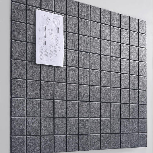 Large Cork Board for Wall 48" X 36", 12 Pack Felt Wall Tiles Bulletin Board Cork Boards for Walls, Felt Board Pin Board Tack Board Corkboard for Office (Drak Grey)