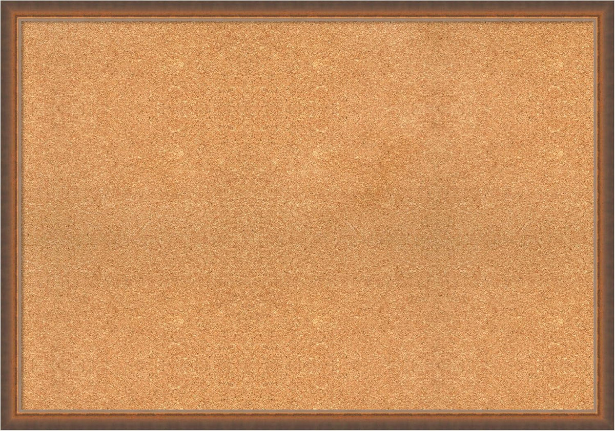 Amanti Art Natural Cork Board for Wall, 28x40 Vision Board with Bronze Frame, Large Corkboard Office Decor for Home Organization, Modern Corkboard Pinboard to Display Items for Home Organization in