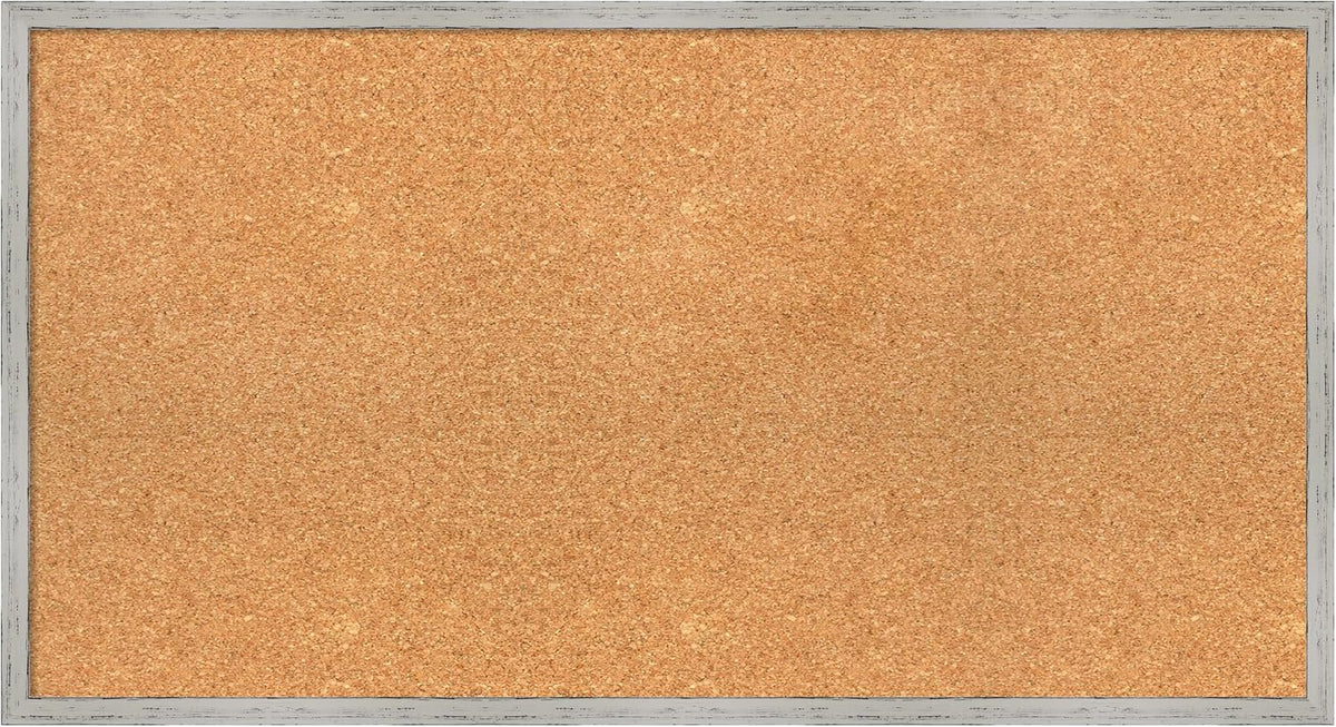 Amanti Art Natural Cork Board for Wall, 19x35 Vision Board with White Frame, Large Corkboard Office Decor for Home Organization, Cottage Corkboard Pinboard to Display Items for Home Organization in