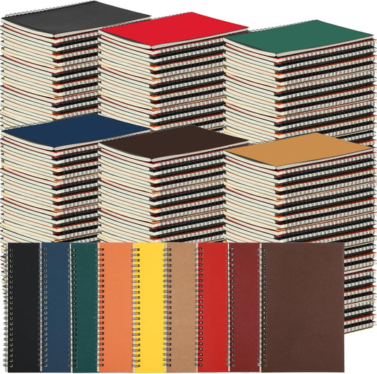 Yahenda Spiral Notebook College Ruled Journals Notebooks Lined 8.3 x 5.5 Inch Note Books Bulk A5 Writing Notebooks Thick Paper Notebook for Office Business School Supplies (Rich Colors,108 Pcs)