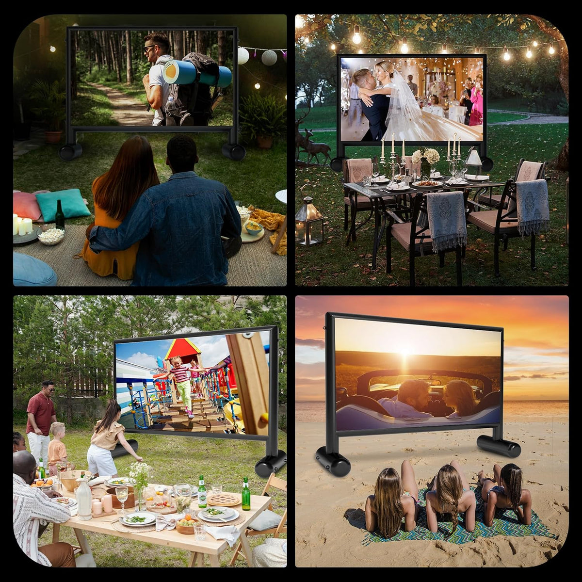 Inflatable Projector Screen, 22ft PVC Upgraded Inflatable Movie Screen Outdoor Airtight Design with High Power Air Pump for Outdoor/Indoor - Does Not Require Continuous Inflation