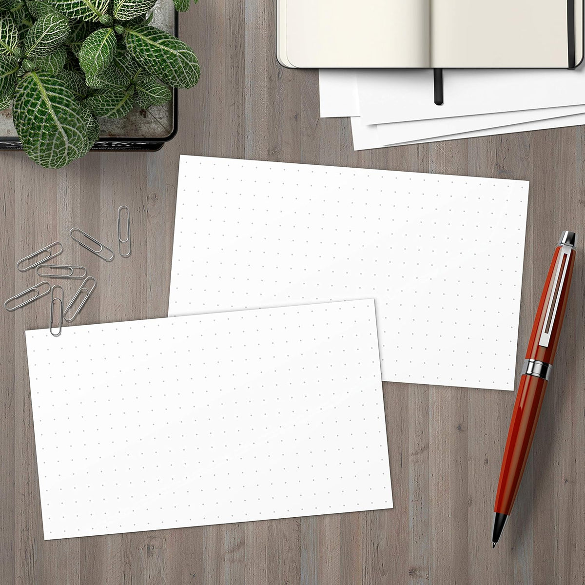 321Done Dot Grid Index Cards, Dot Pattern - Made in USA - Extra Small 3x5 (Set of 50) Dot Bullet 0.20 Double-Sided Journal Planning Graph Ruled Grids Thick Heavy Duty Cardstock, White