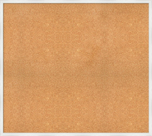 Amanti Art Natural Cork Board for Wall, 35x39 Vision Board with White Frame, Oversize Corkboard Office Decor for Home Organization, Country Rustic Corkboard Pinboard to Display Items for Home