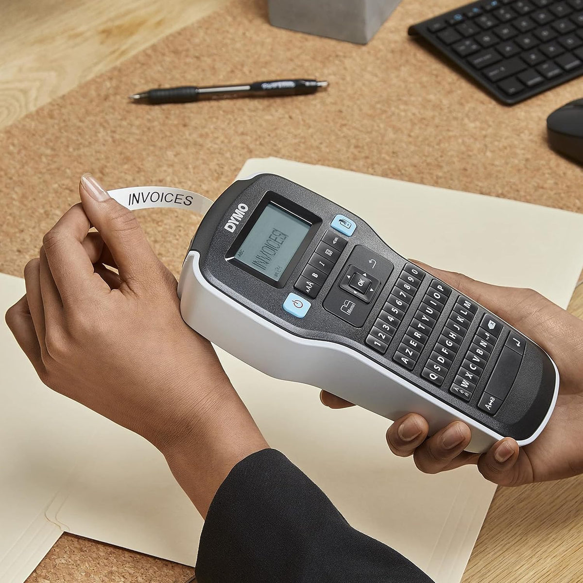 DYMO LabelManager 160 Portable Label Maker Bundle, Easy-to-Use, One-Touch Smart Keys, QWERTY Keyboard, Large Display, For Home & Office Organization, Includes 3 D1 label cassettes