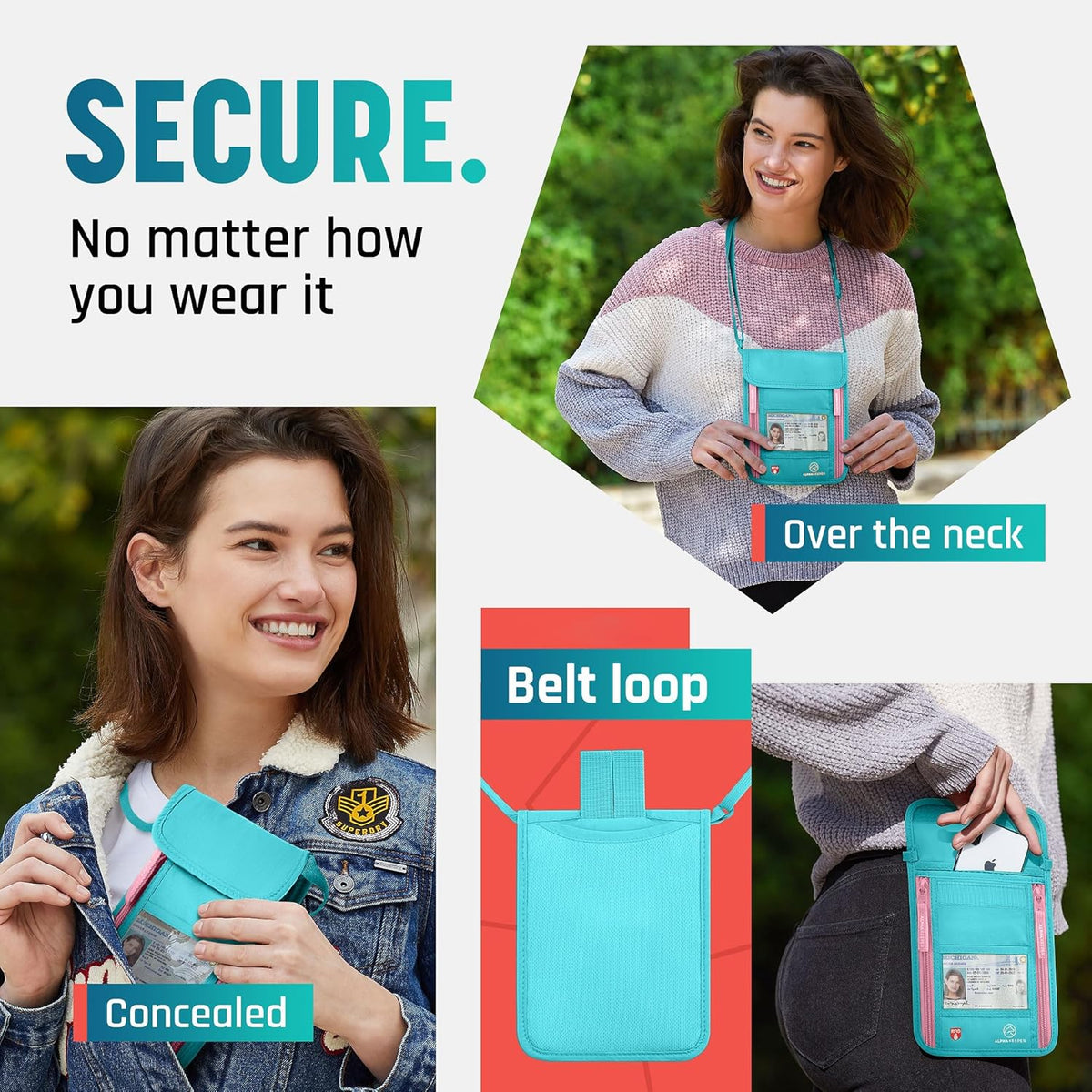 Neck Wallet, Travel Pouch For Passport Holder And Documents, Travel Neck Wallet For Traveling Women