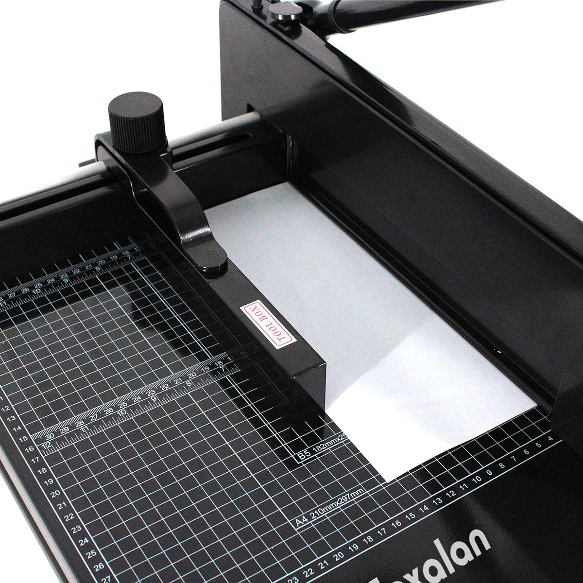 Heavy Duty Guillotine Paper Cutter - 400 Sheets Capacity, A4 12" Stack Paper Trimmer, Steel Base, Black