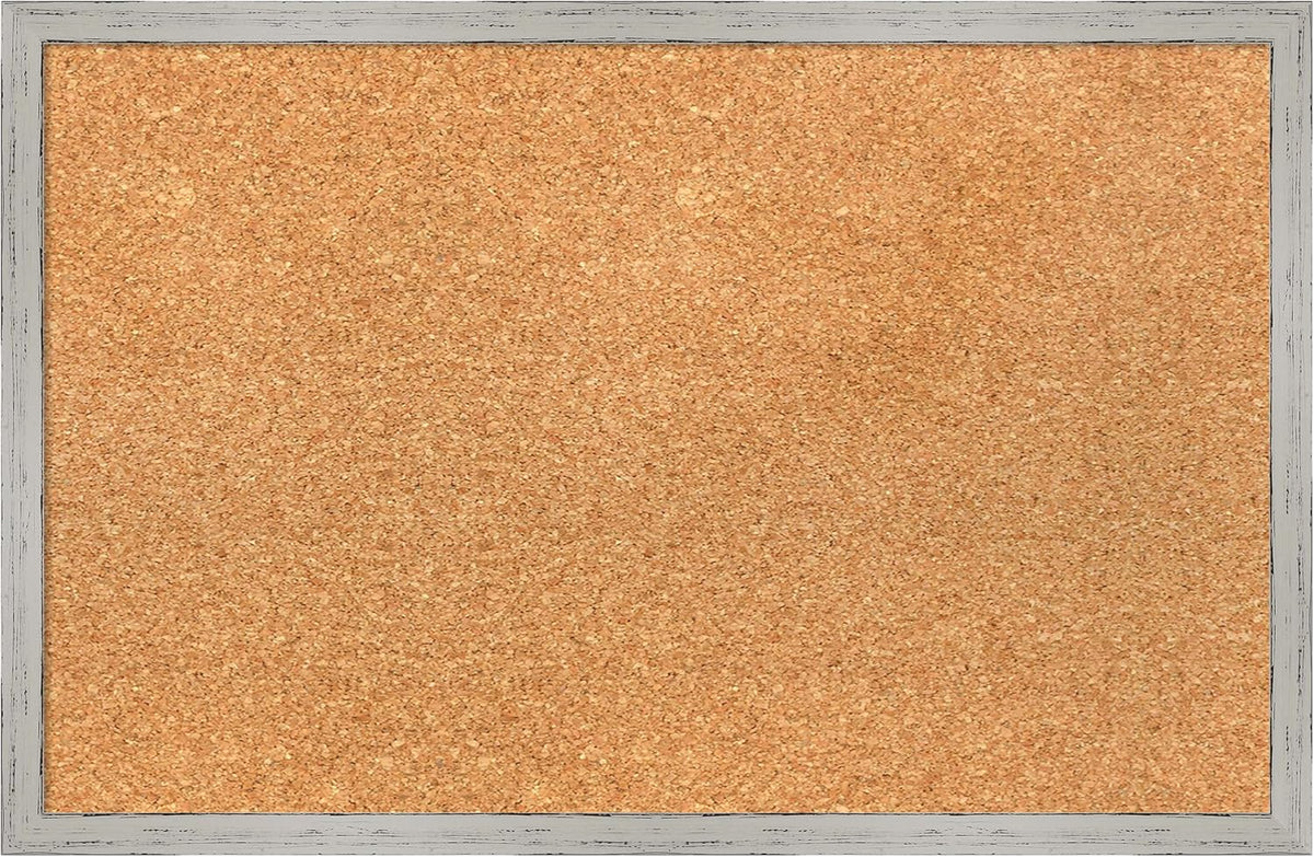 Amanti Art Natural Cork Board for Wall, 15x23 Vision Board with White Frame, Small Corkboard Office Decor for Home Organization, Cottage Corkboard Pinboard to Display Items for Home Organization in