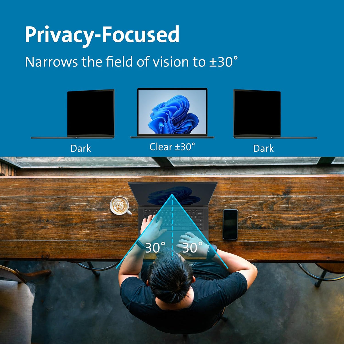 Kensington MagPro™ Magnetic Laptop Privacy Screen 15.6 inch, Removable 16:10 Laptop Privacy Filter Shield, Anti-Glare, Blue Ray Reduction, Compatible with HP/Dell/Acer/Asus/Lenovo (K55255WW)