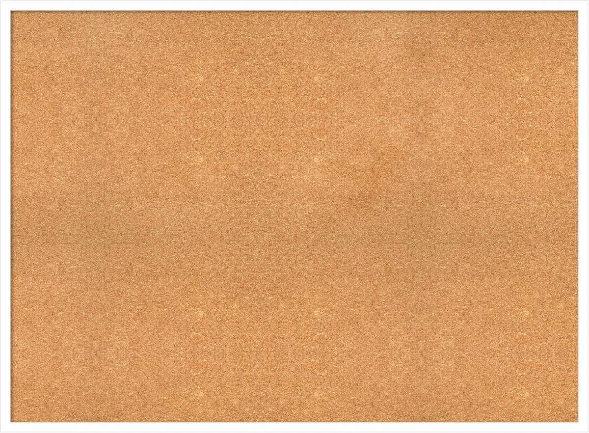 Amanti Art Natural Cork Board for Wall, 33x45 Vision Board with White Frame, Oversize Corkboard Office Decor for Home Organization, Modern Corkboard Pinboard to Display Items for Home Organization in