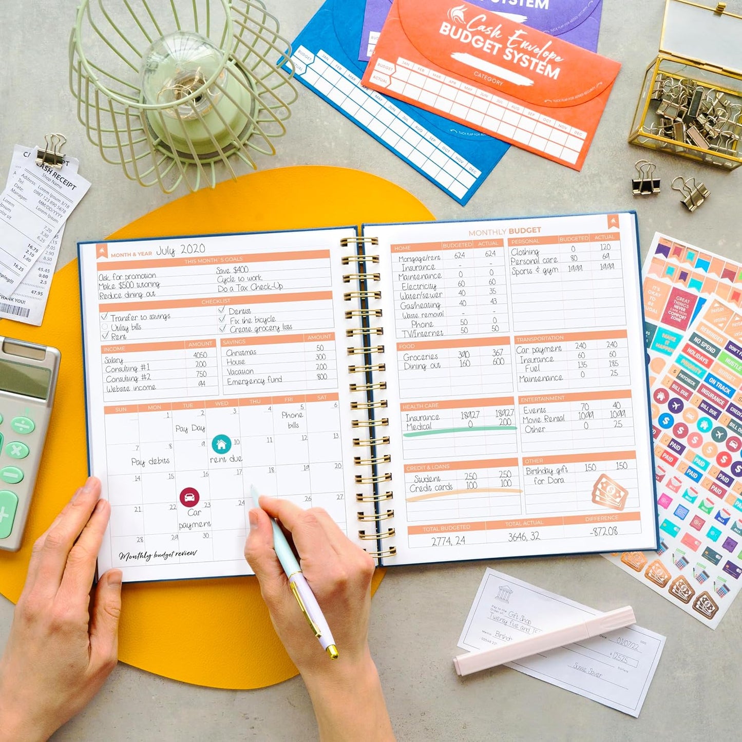 Clever Fox Budget Planner – Coiled Finance Book, Monthly Financial Journal, Budgeting Organizer & Expense Tracker Notebook, 8.5x9.5″ (Mystic Blue)