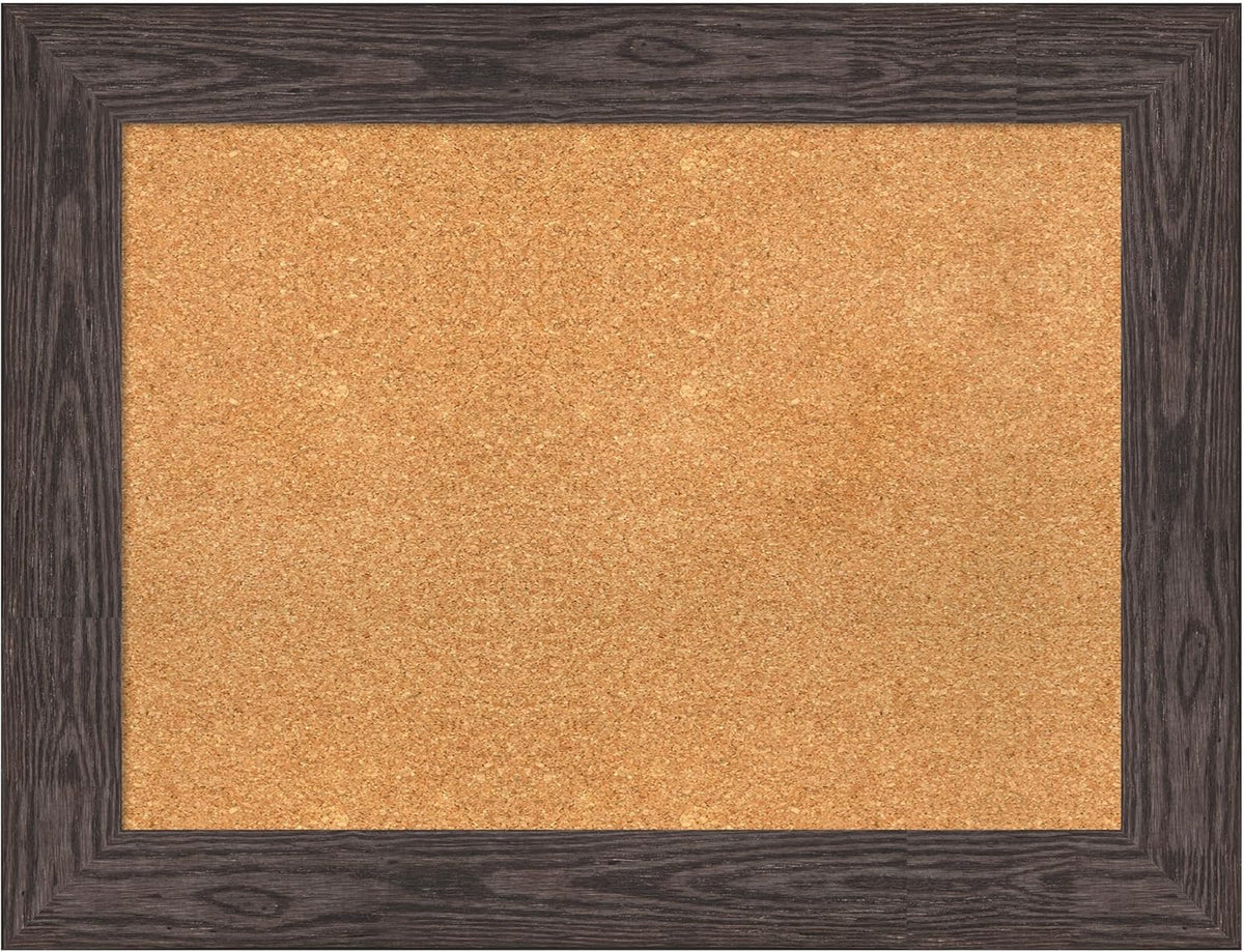 Amanti Art Natural Cork Board for Wall, 26x34 Vision Board with Black Wood Frame, Medium Corkboard Office Decor for Home Organization, Rustic Farmhouse Corkboard Pinboard to display items for home
