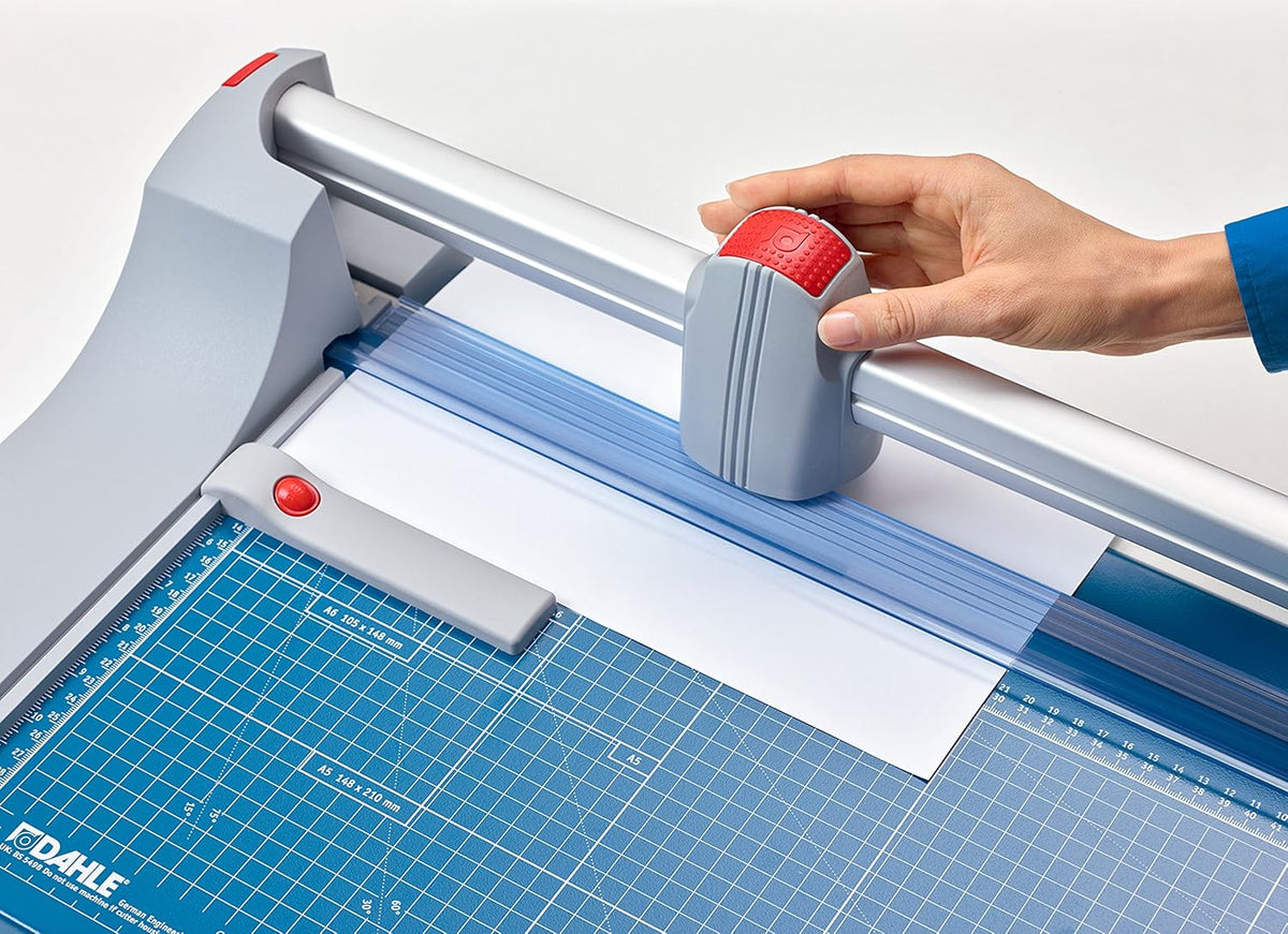Dahle 442 Premium Rotary Trimmer, 20" Cut Length, 30 Sheet Capacity, Self-Sharpening, Automatic Clamp, German Engineered Paper Cutter