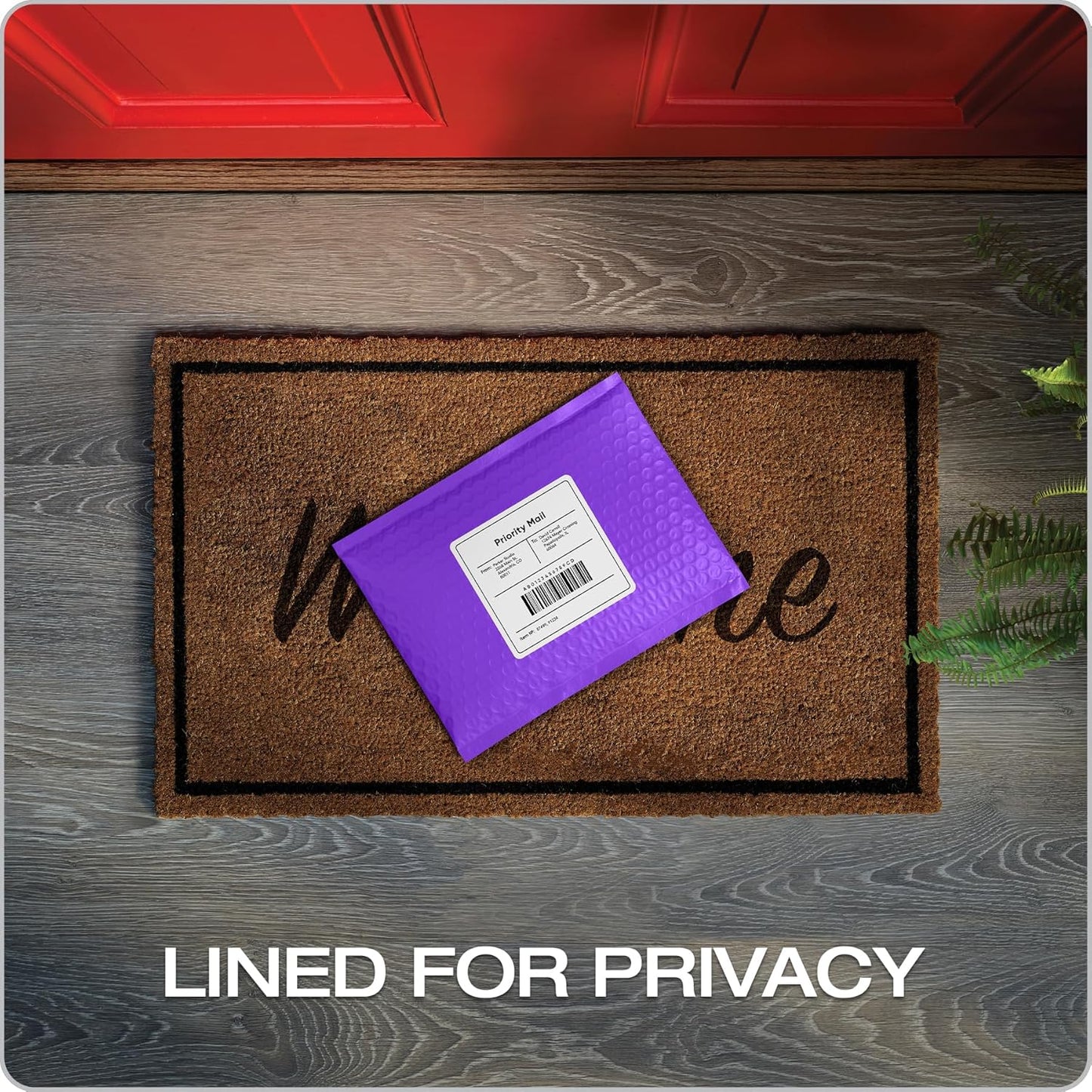 Quality Park Bubble Mailers, 6 x 9, Purple Poly Mailers, Padded Envelopes, Shipping Bags, Water Resistant, Self Seal, 50 Per Box (QUA85904)