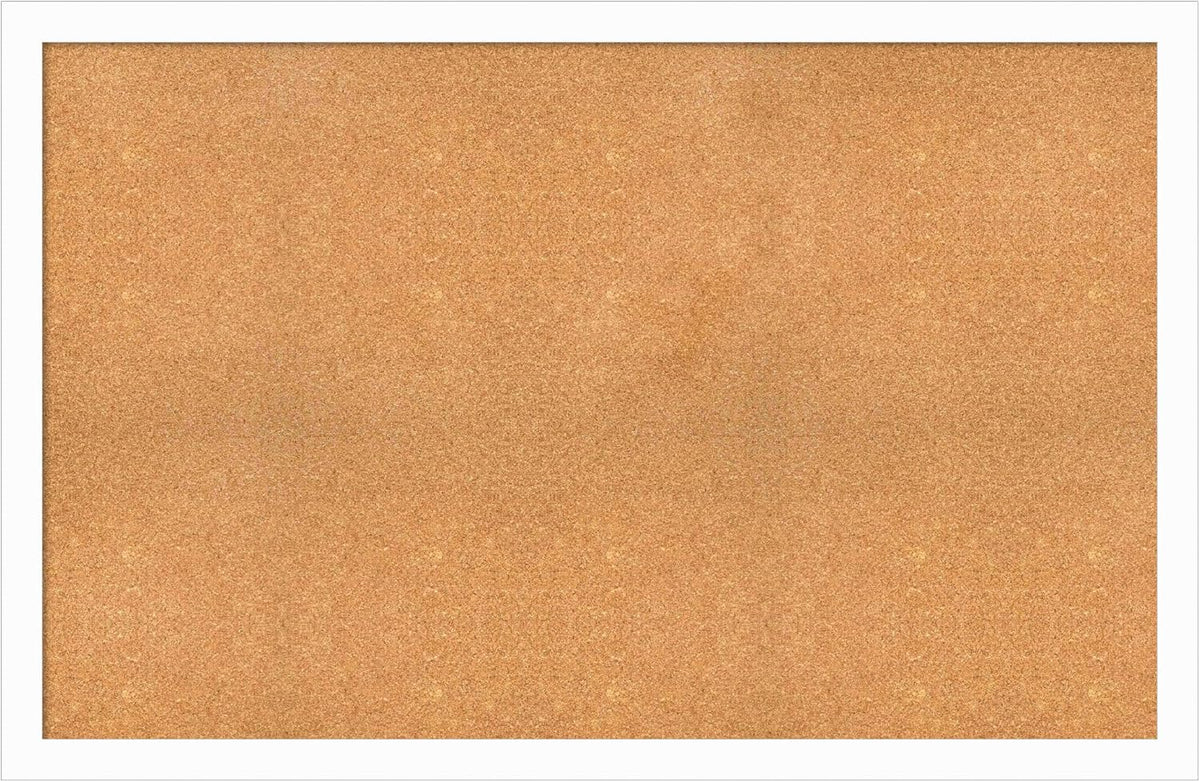 Amanti Art Natural Cork Board for Wall, 37x57 Vision Board with White Frame, Oversize Corkboard Office Decor for Home Organization, Casual Corkboard Pinboard to Display Items for Home Organization in