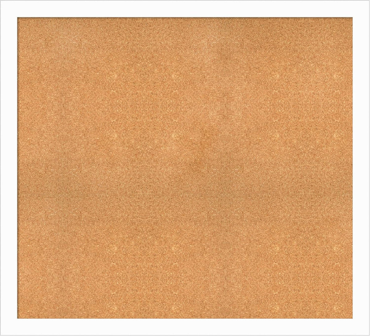 Amanti Art Natural Cork Board for Wall, 39x43 Vision Board with White Frame, Oversize Corkboard Office Decor for Home Organization, Casual Corkboard Pinboard to Display Items for Home Organization in