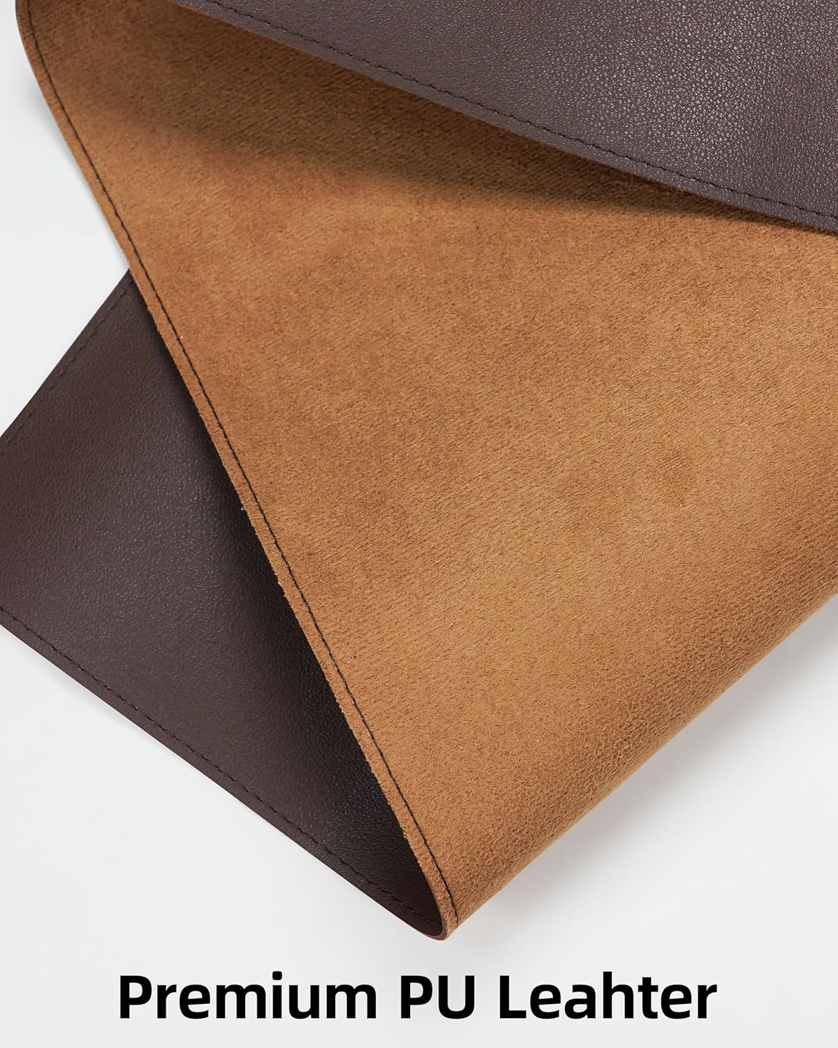 Leather Desk Pad Protector,Office Desk Mat,Large Mouse Pad, Non-Slip PU Leather Desk Blotter,Desk Pad,Waterproof Desk Writing Pad for Office and Home (Chocolate,35.4" x 17")