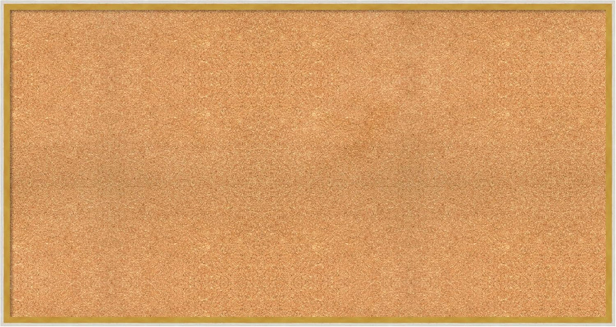 Amanti Art Natural Cork Board for Wall, 27x51 Vision Board with White Frame, Oversize Corkboard Office Decor for Home Organization, Modern Corkboard Pinboard to Display Items for Home Organization in