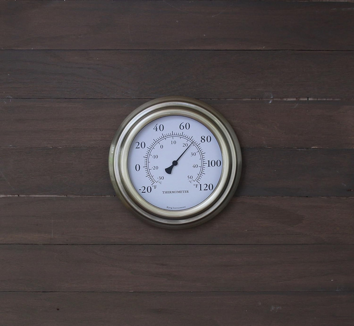 8" Antique Brass Finish Decorative Indoor/Outdoor Thermometer