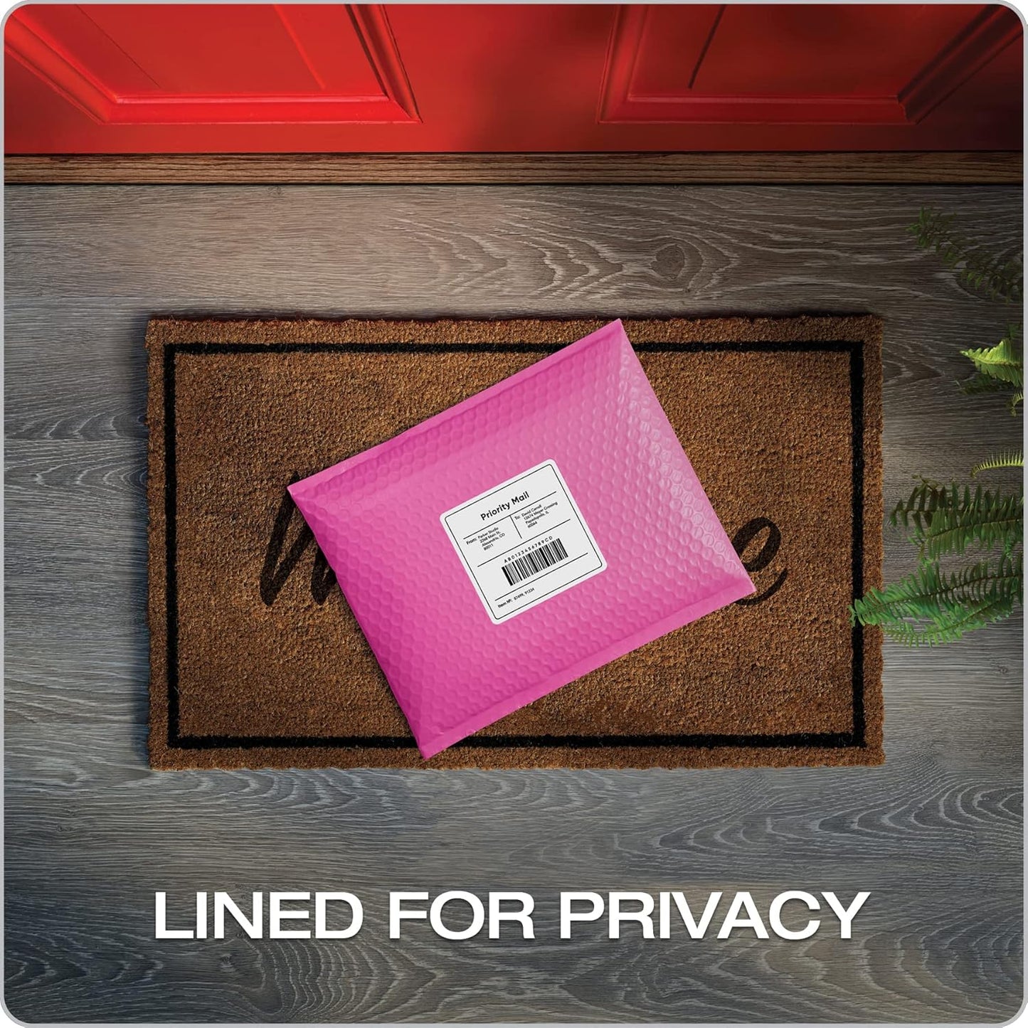 Quality Park Bubble Mailers, 8.25 x 11 Shipping Envelopes, Water Resistant Pink Poly Padded Envelopes, Redi-Strip Peel Off Closure, 25/Box (QUA85861)